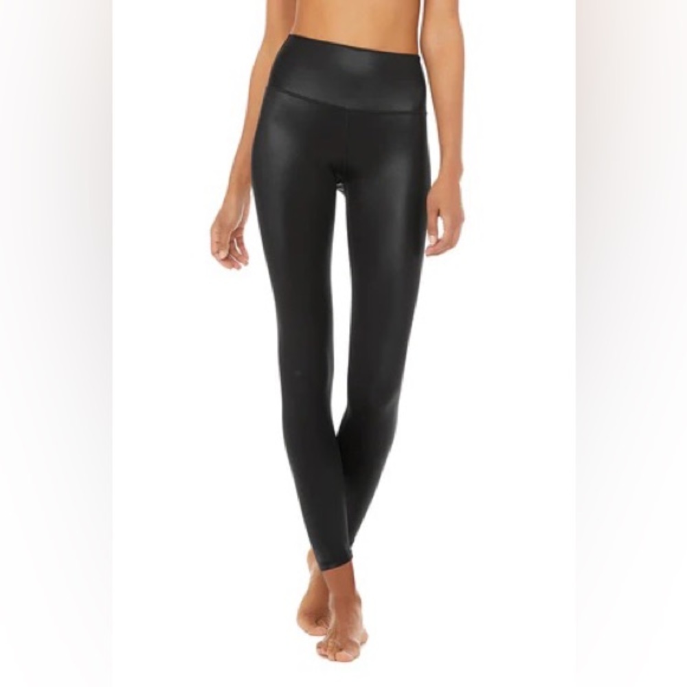 Alo Yoga high waisted shine leggings 7/8, black